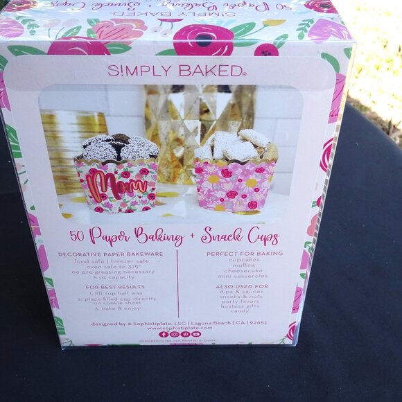 Sophistiplate LLC Party Supplies Simply Baked 5 Paper Baking Snack